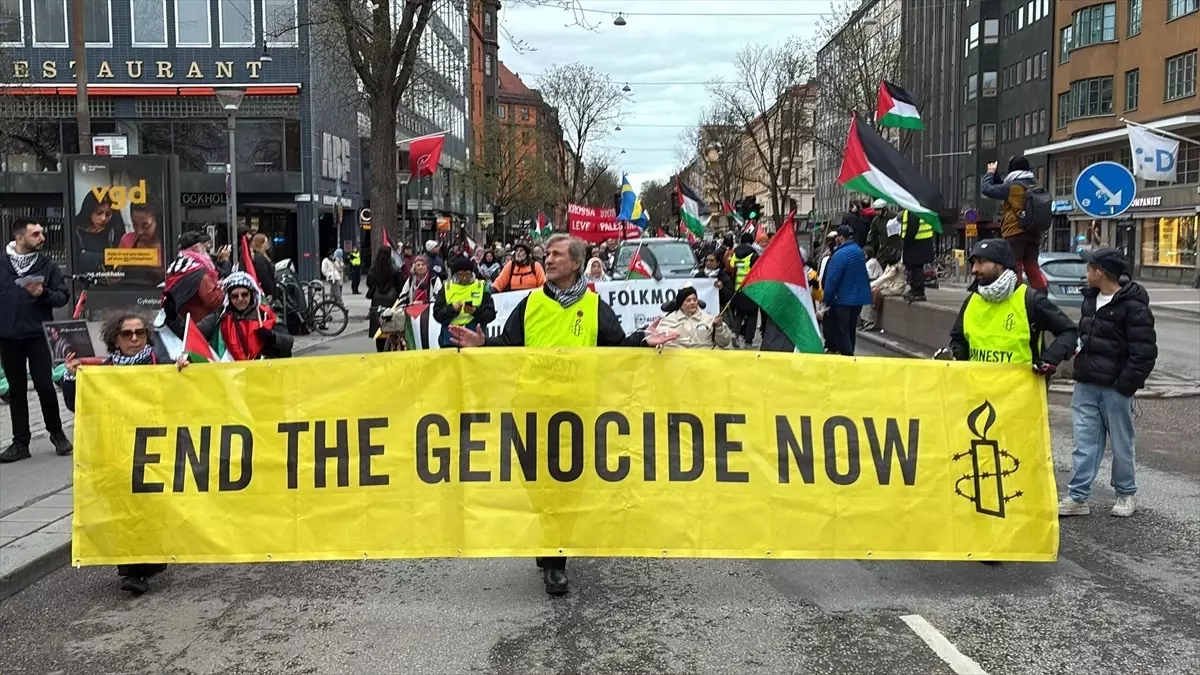 Stockholm’de Filistin İçin Protesto